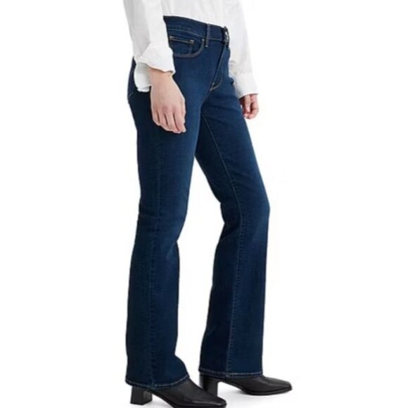 Levi's Perfectly Slimming 512 BootCut Jeans Dark Wash Size 10 Sloanie Preppy - Picture 1 of 8